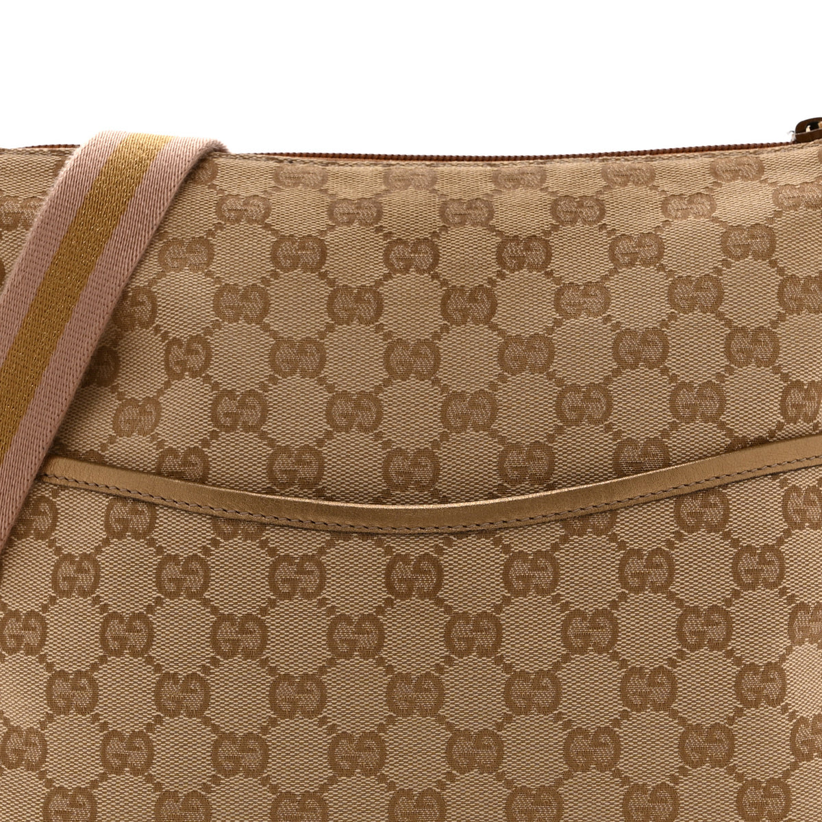 Monogram Calfskin Perforated Medium Flat Messenger Bag Pink
