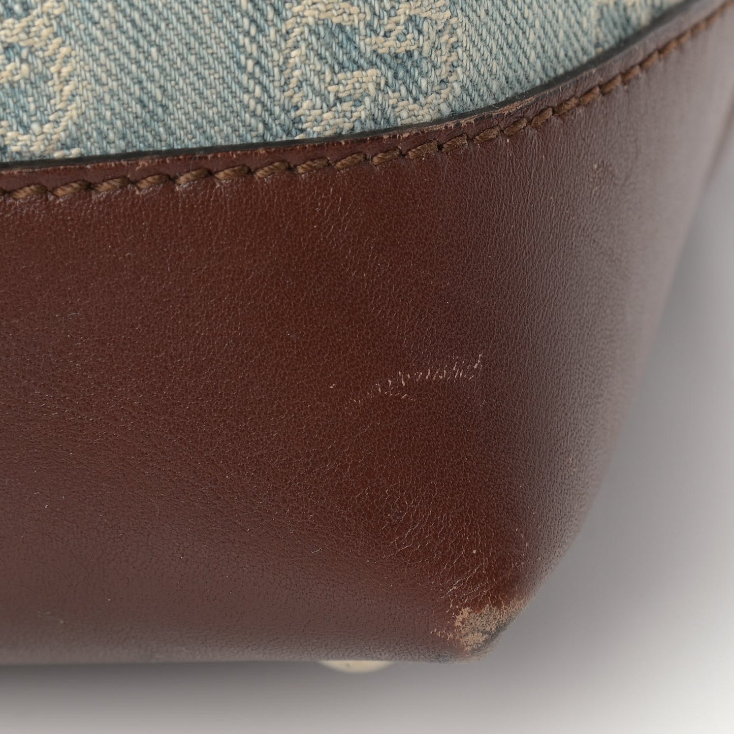 Denim Monogram Valentine Top Handle Bag