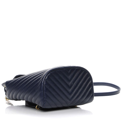 Chanel Calfskin Chevron Quilted Small Urban Spirit Backpack Navy 4 of 7