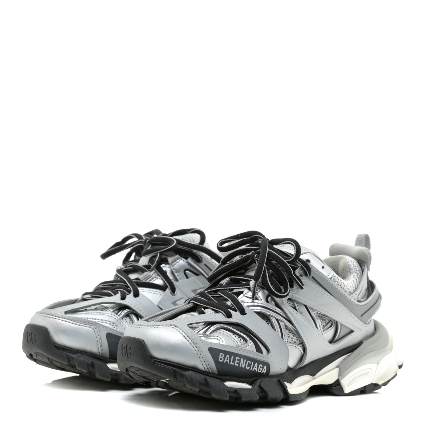 Balenciaga Mesh Nylon Womens Track Sneakers 36 Silver 3 of 9