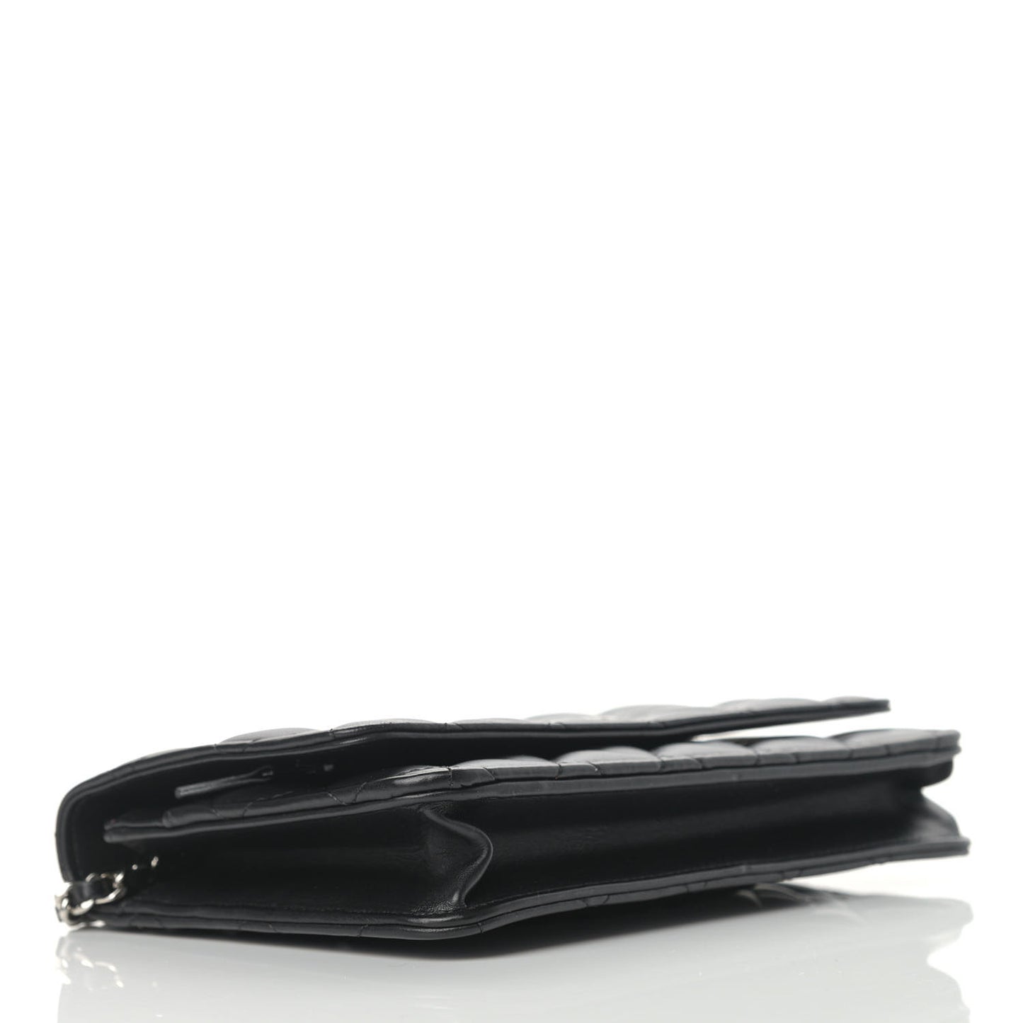 Lambskin Quilted Wallet On Chain WOC Black