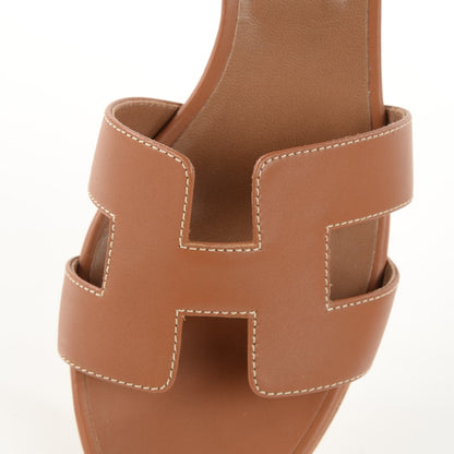 Hermes Calfskin Oasis Sandals 38 Gold 8 of 8