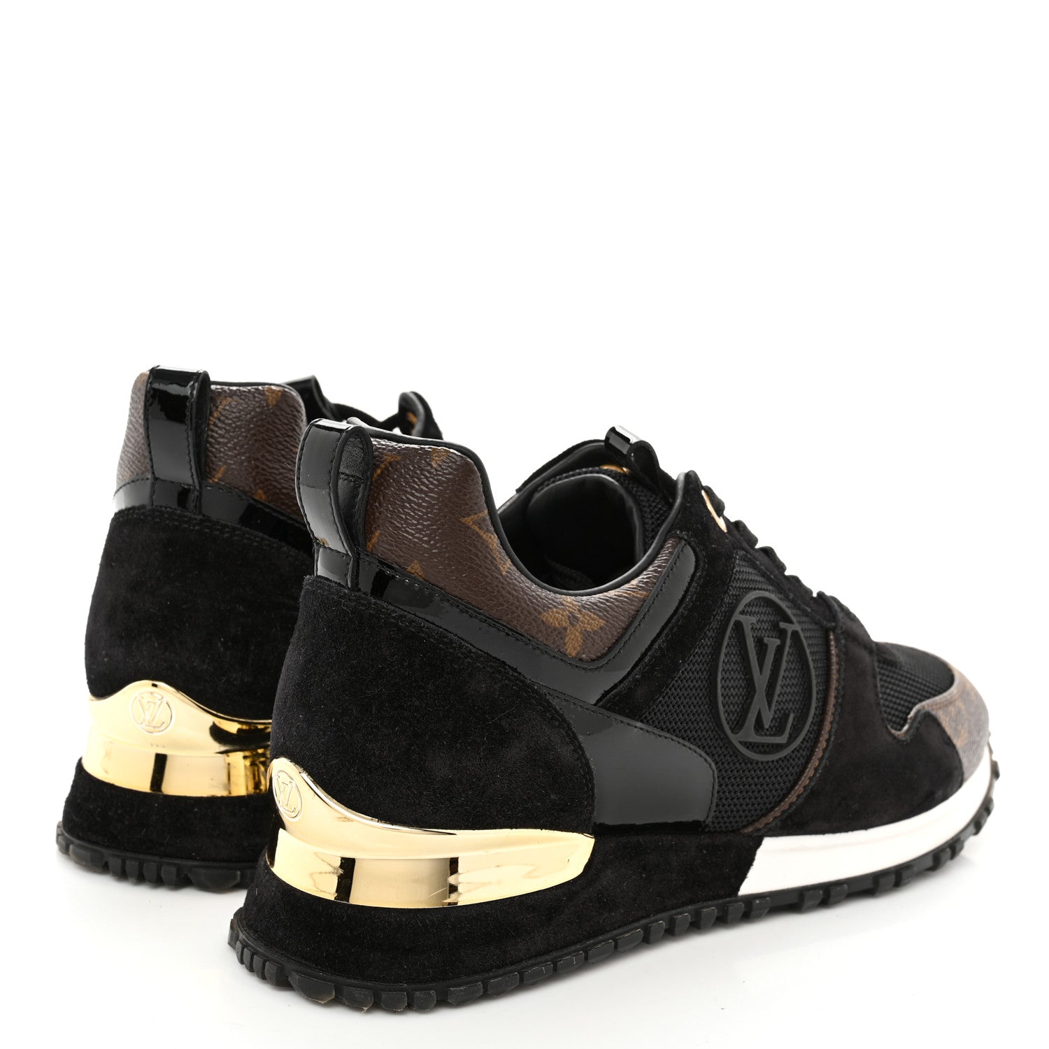 Louis Vuitton Suede Monogram Run Away Sneakers 36 Black 3 of 11
