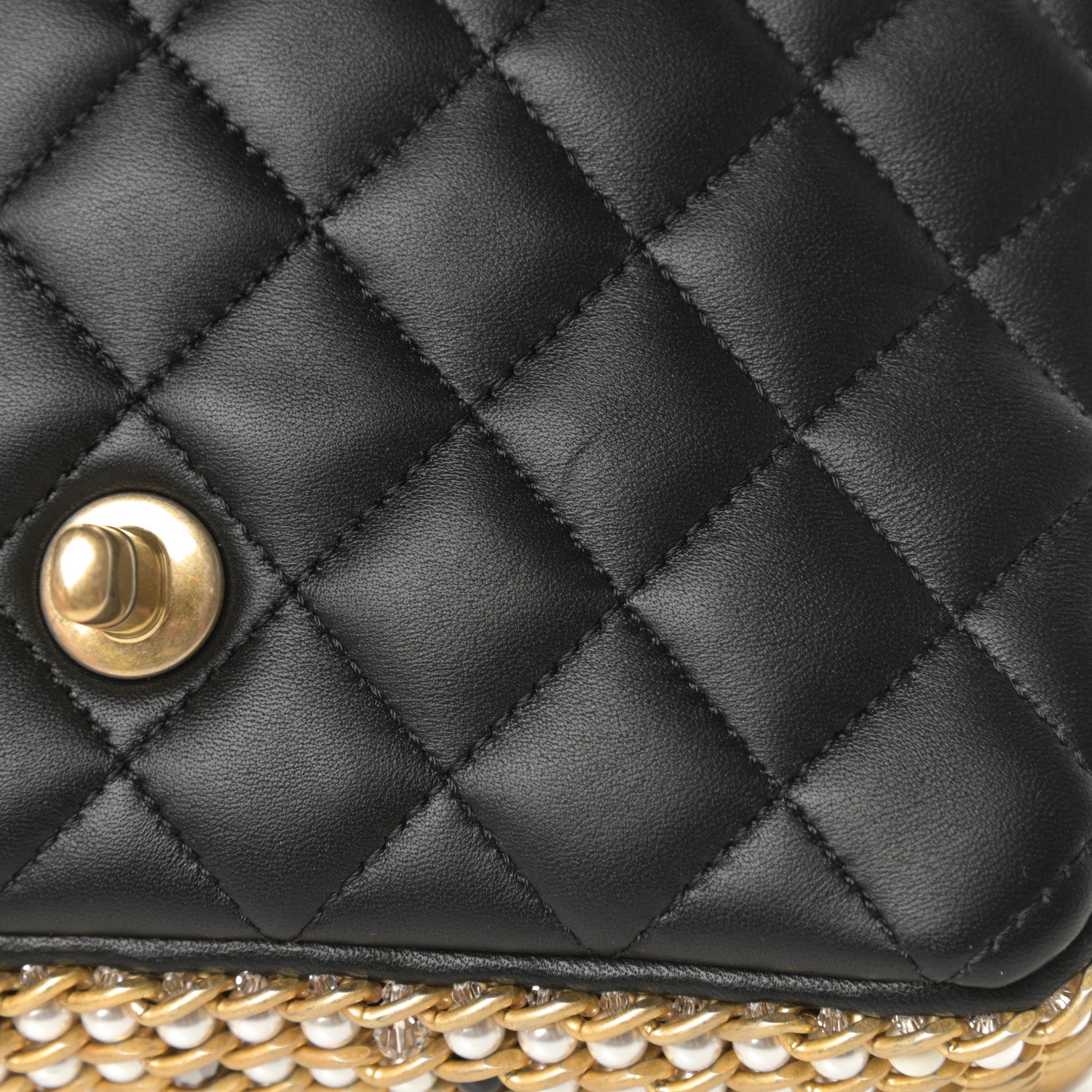 Chanel Lambskin Quilted Mini River of Pearls Flap Bag Black 11 of 12