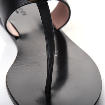 Gucci Calfskin GG Marmont Thong Sandals 38 Black 8 of 15