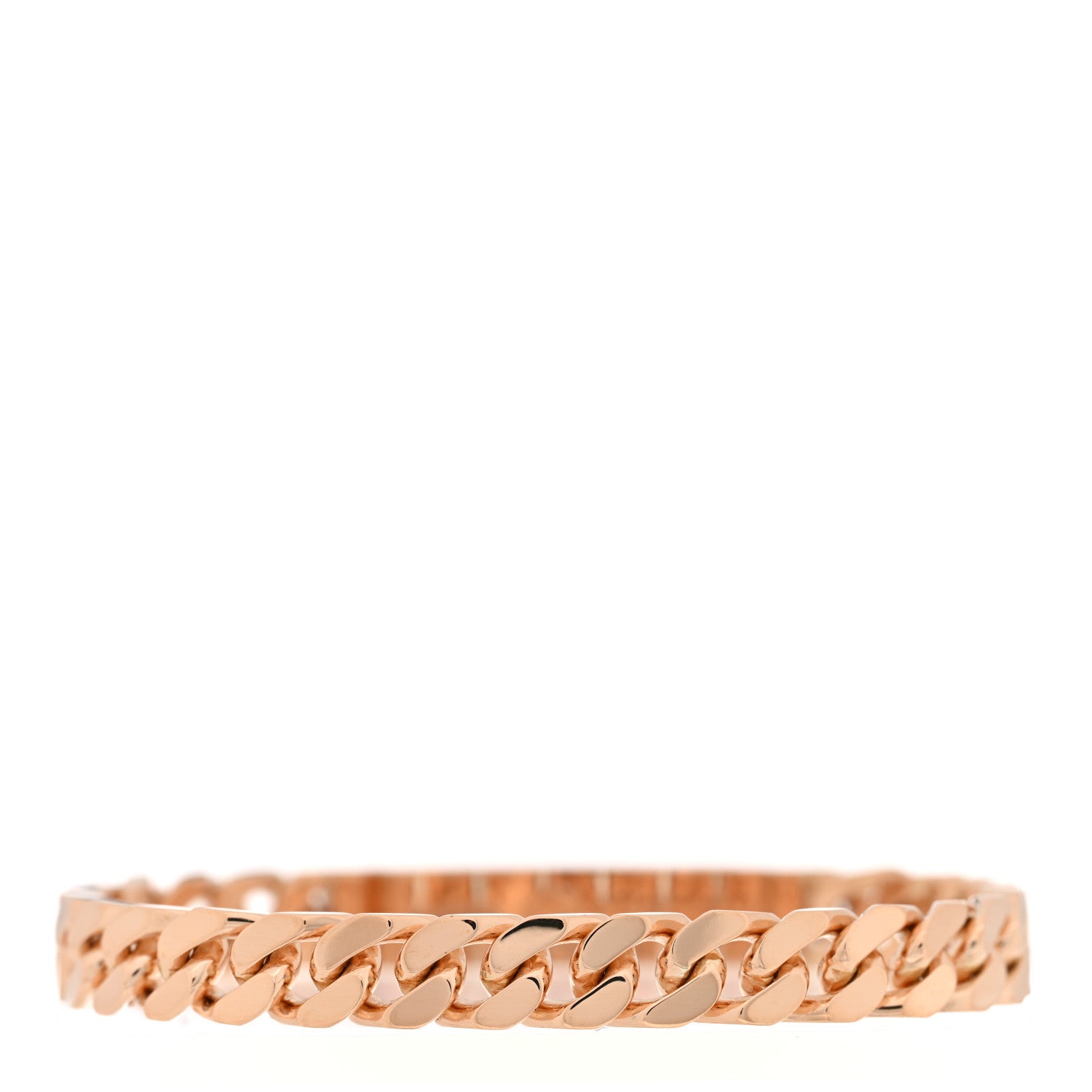 Hermes 18K Rose Gold Diamond PM Kelly Gourmette Bracelet SH 2 of 4