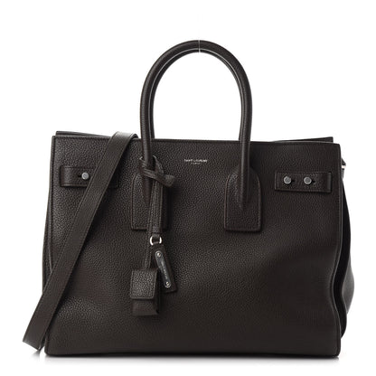 Saint Laurent Grained Calfskin Small Supple Sac de Jour Dark Brown 1 of 9