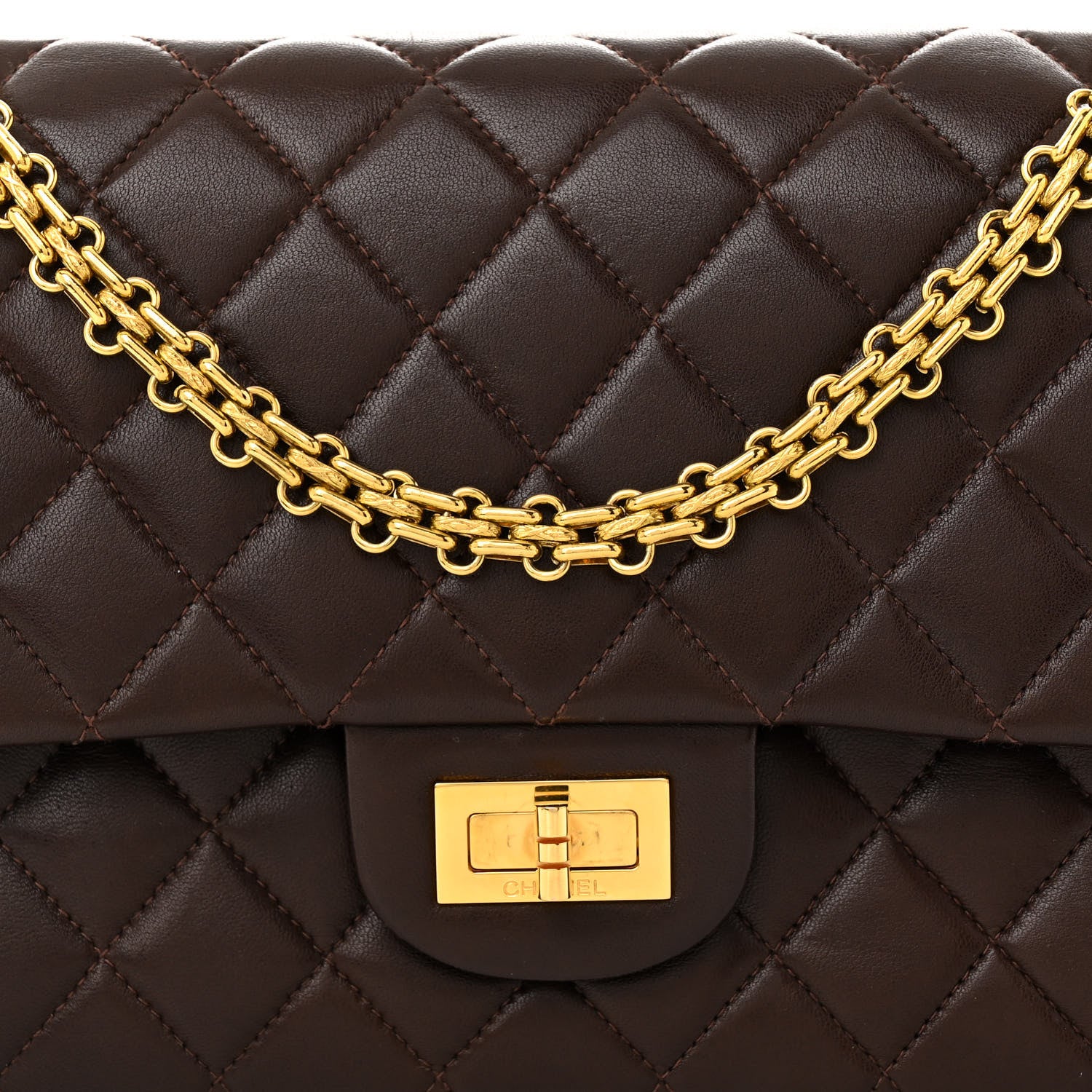 Chanel Lambskin Quilted 2.55 Reissue 225 Flap Brown 9 of 12