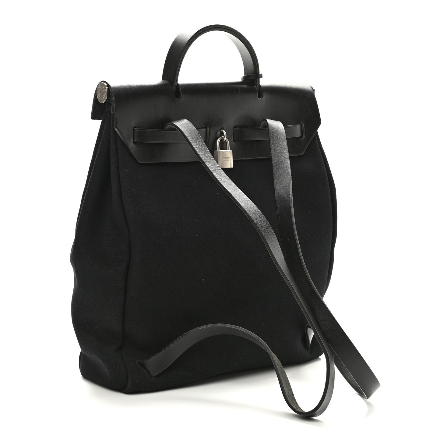 Toile Vache Calfskin Herbag 30 PM Backpack Black