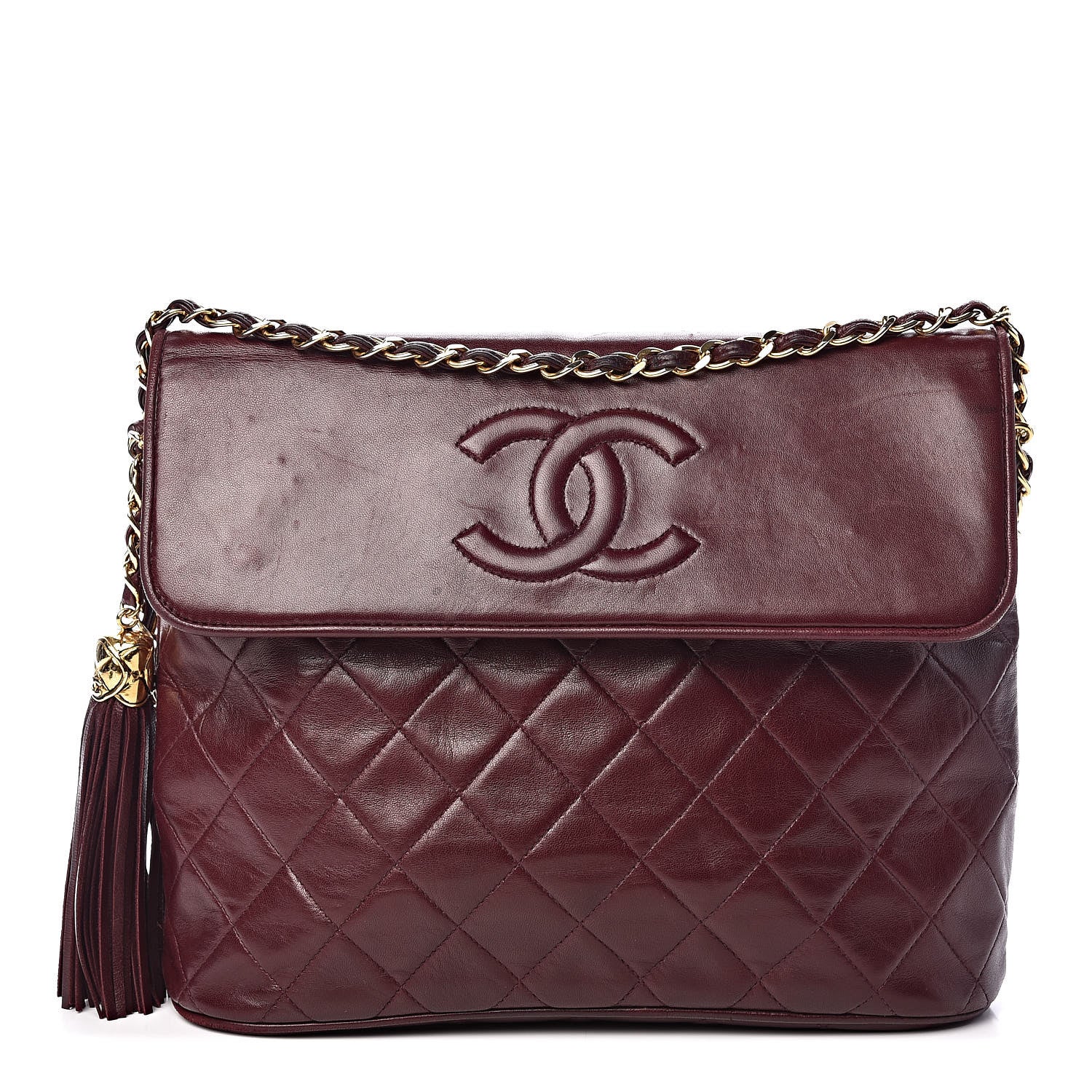 Chanel Lambskin Quilted CC Tassel Flap Red 1 of 17