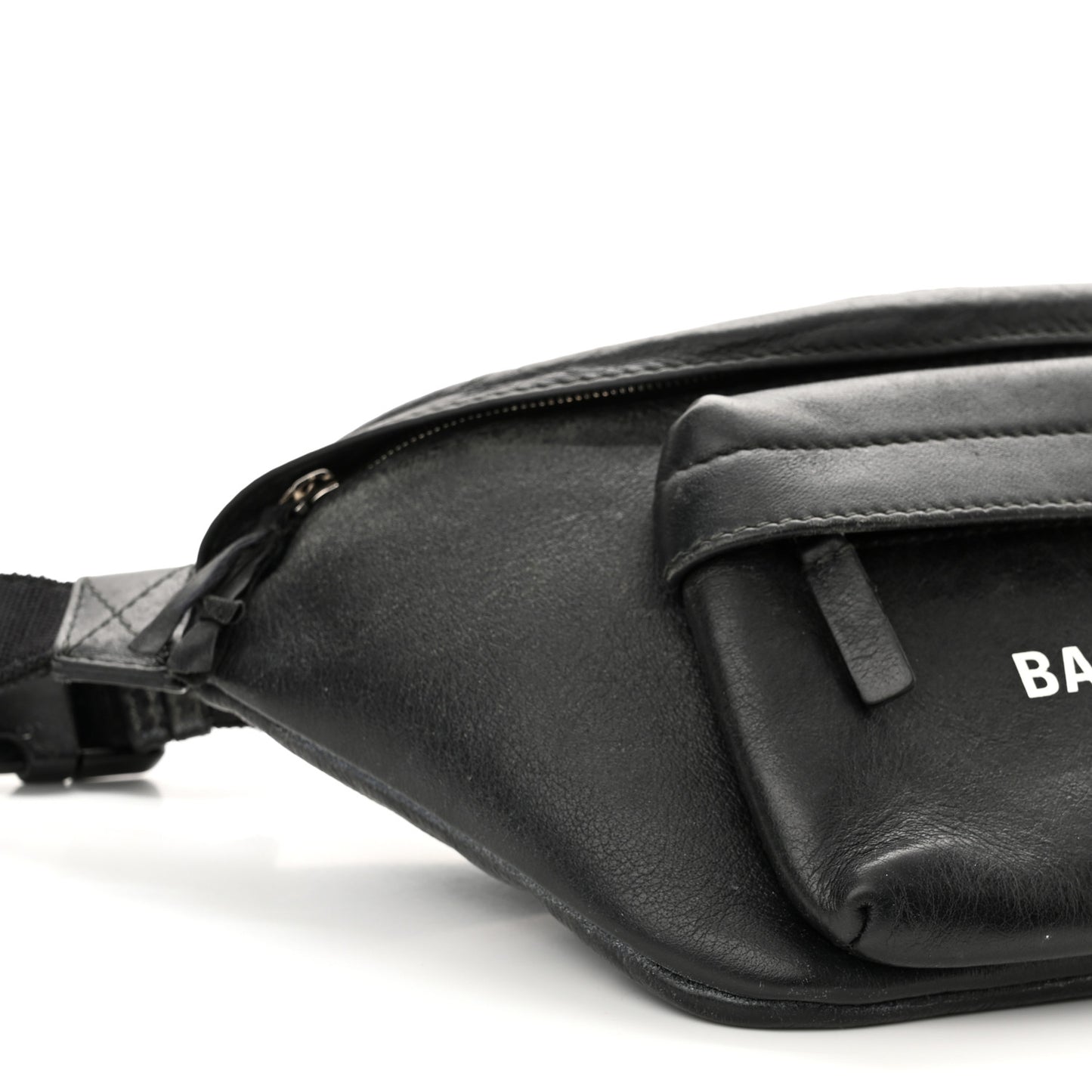 Smooth Calfskin Logo Large Everyday Beltpack Black White