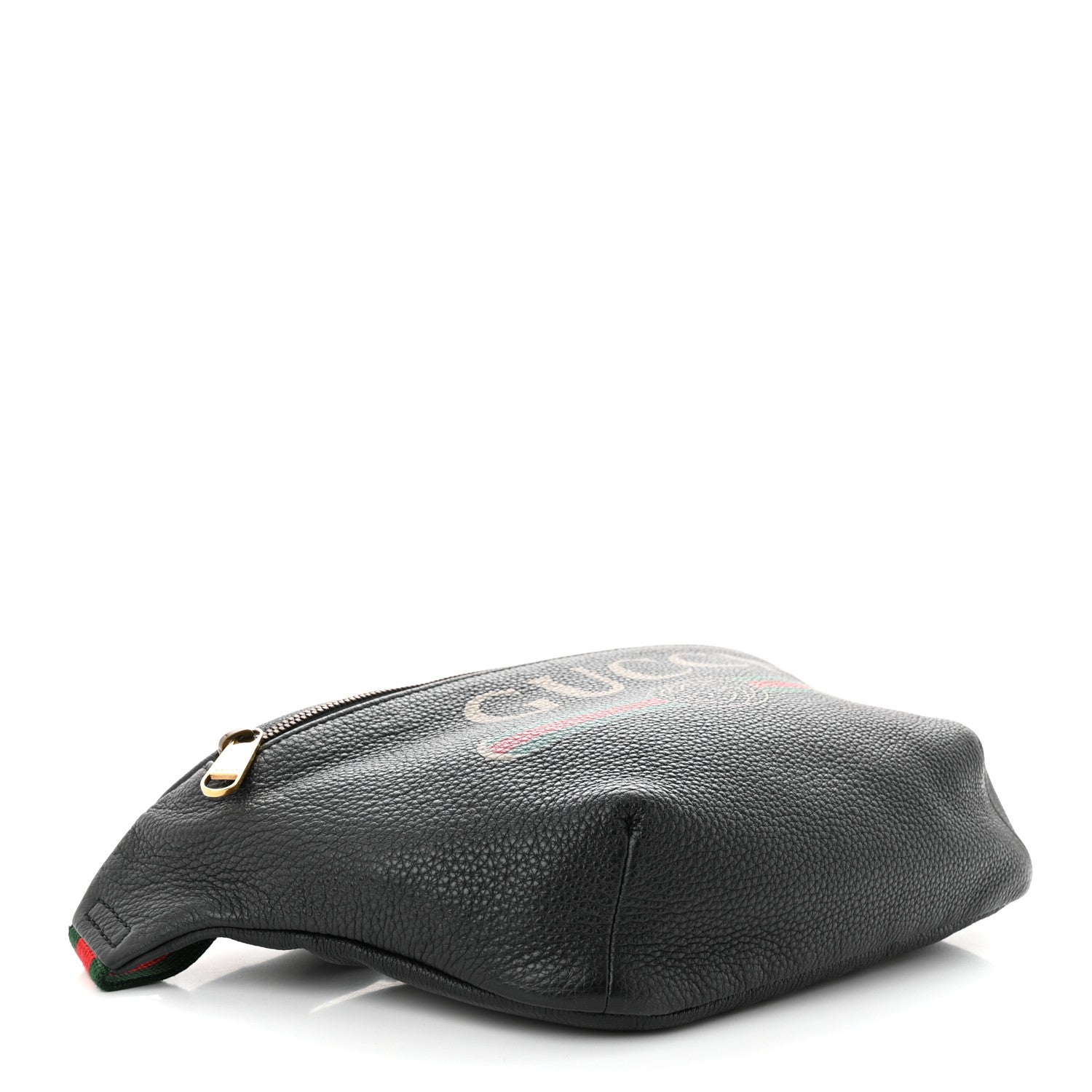 Gucci Grained Calfskin Logo Belt Bag Black 4 of 10