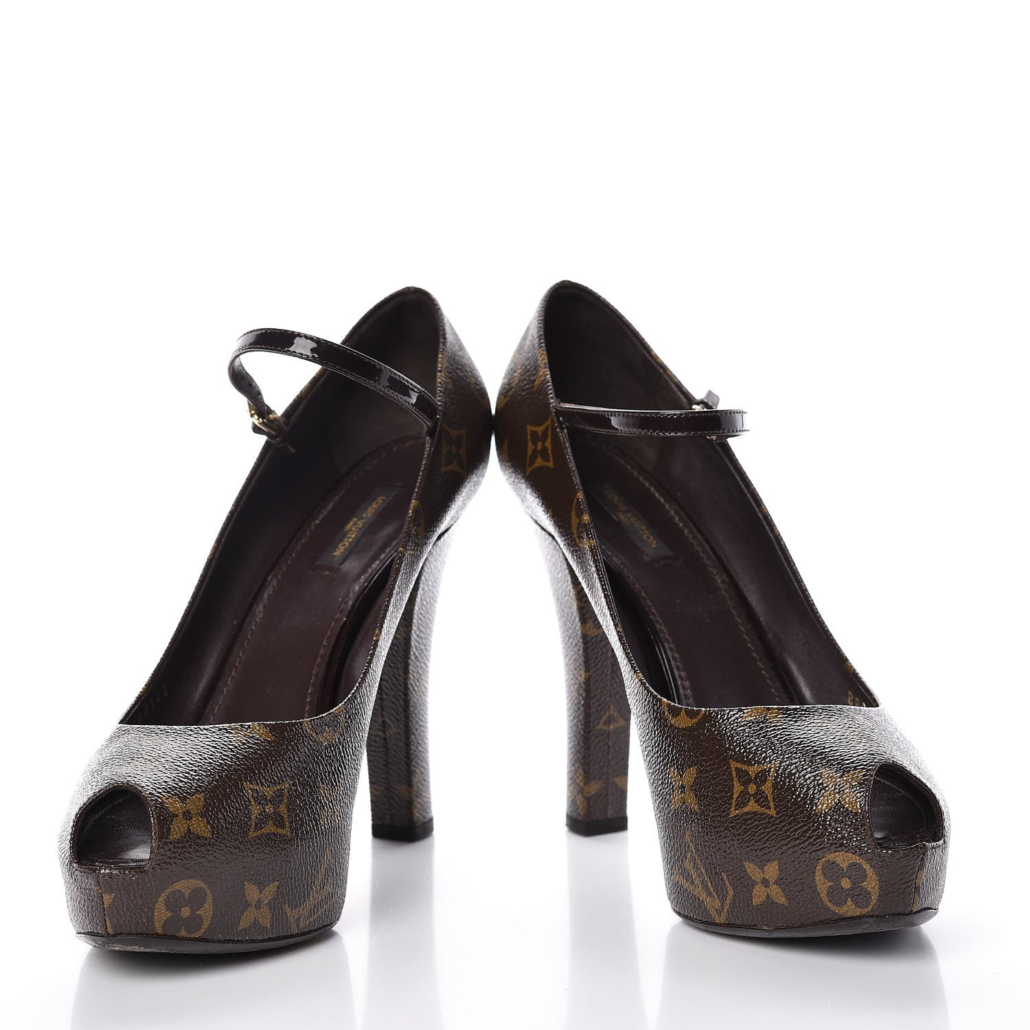 Louis Vuitton Patent Monogram Fetish Vanity Platform Pumps 41 5 of 17