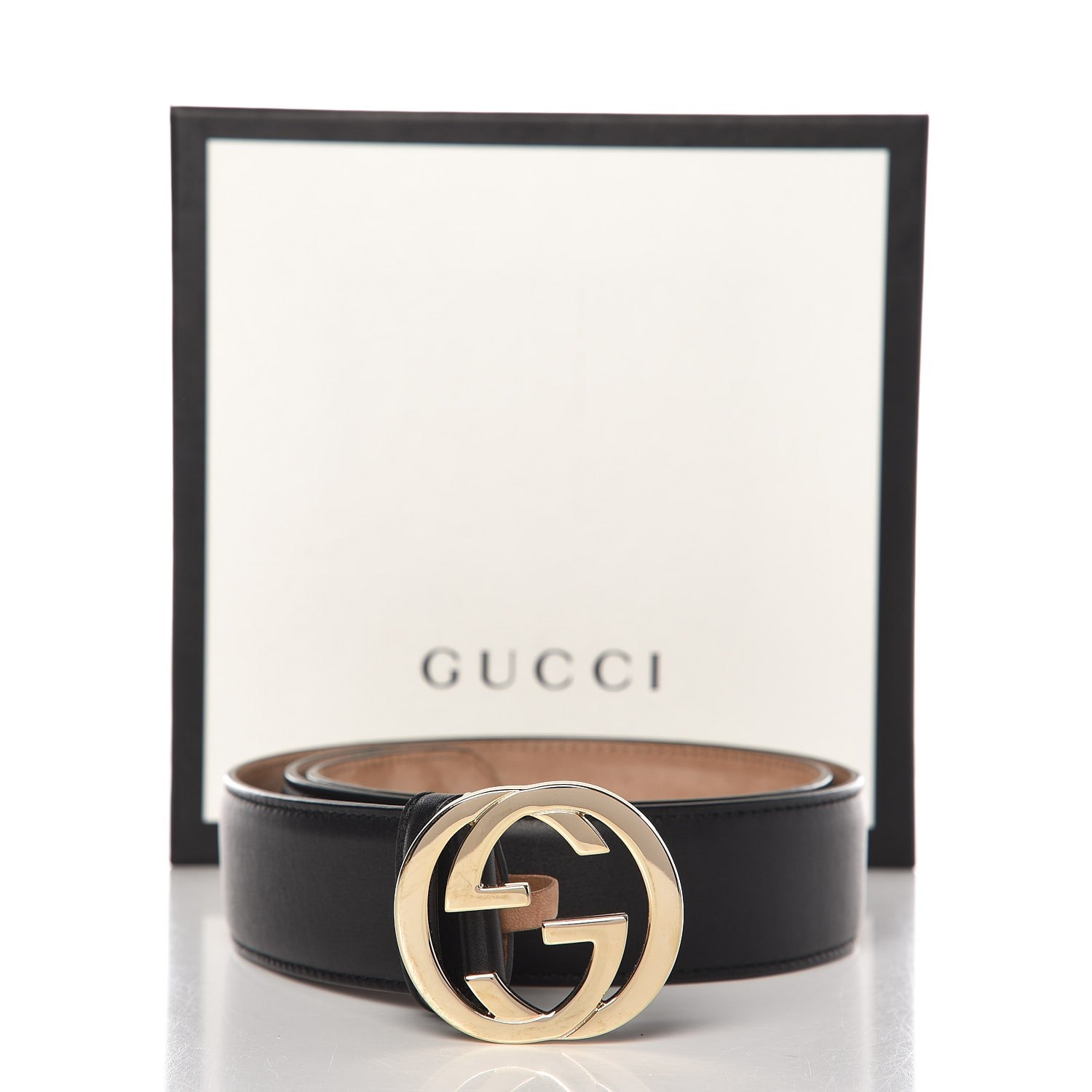 Gucci Calfskin Interlocking G 37mm Belt 85 34 Black 6 of 6