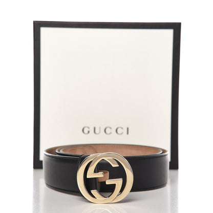 Gucci Calfskin Interlocking G 37mm Belt 85 34 Black 6 of 6