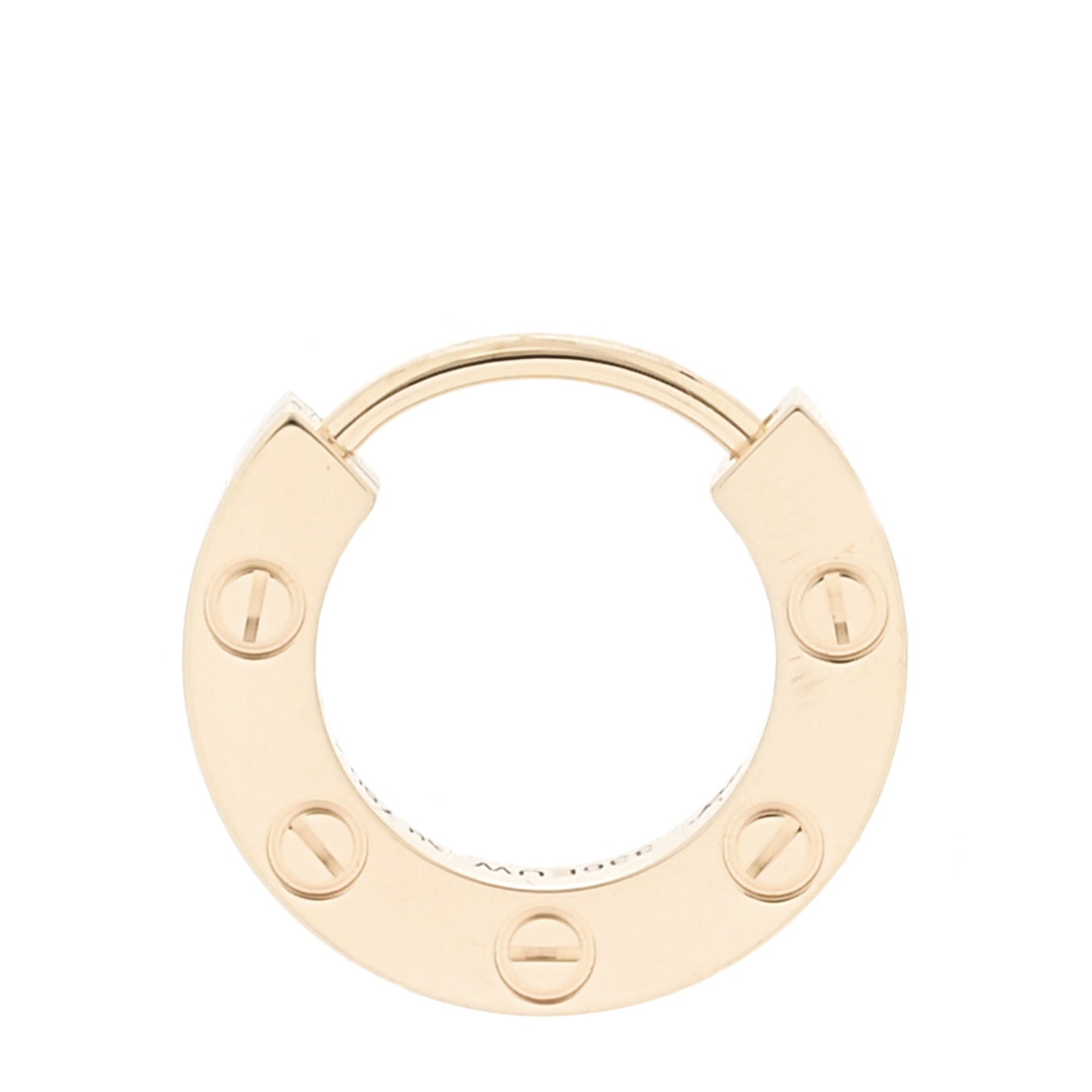 18K Yellow Gold Single LOVE Hoop Earring