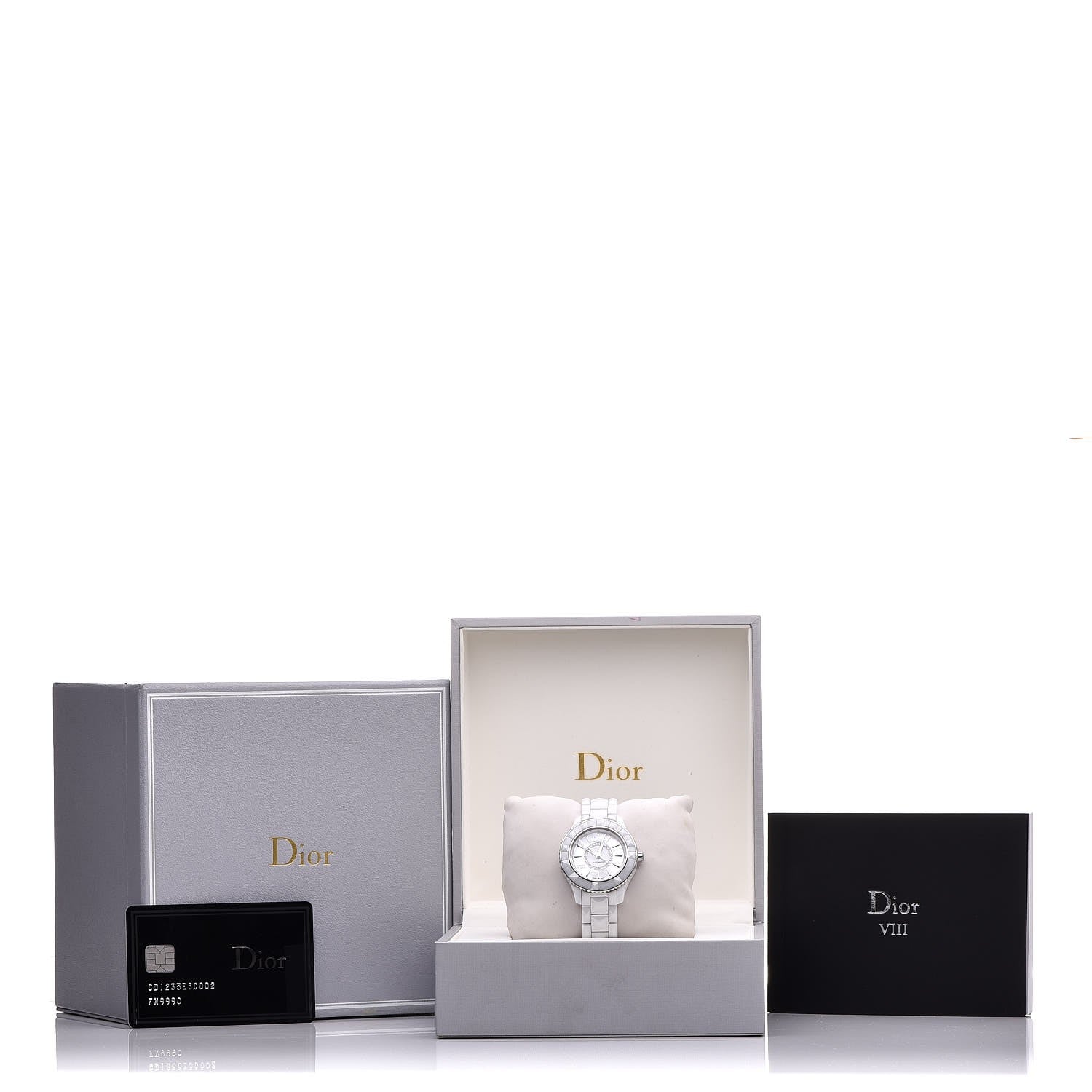 Christian Dior Stainless Steel Ceramic Diamond Mother of Pearl 33mm Dior VIII Automatic Watch White 9 of 9