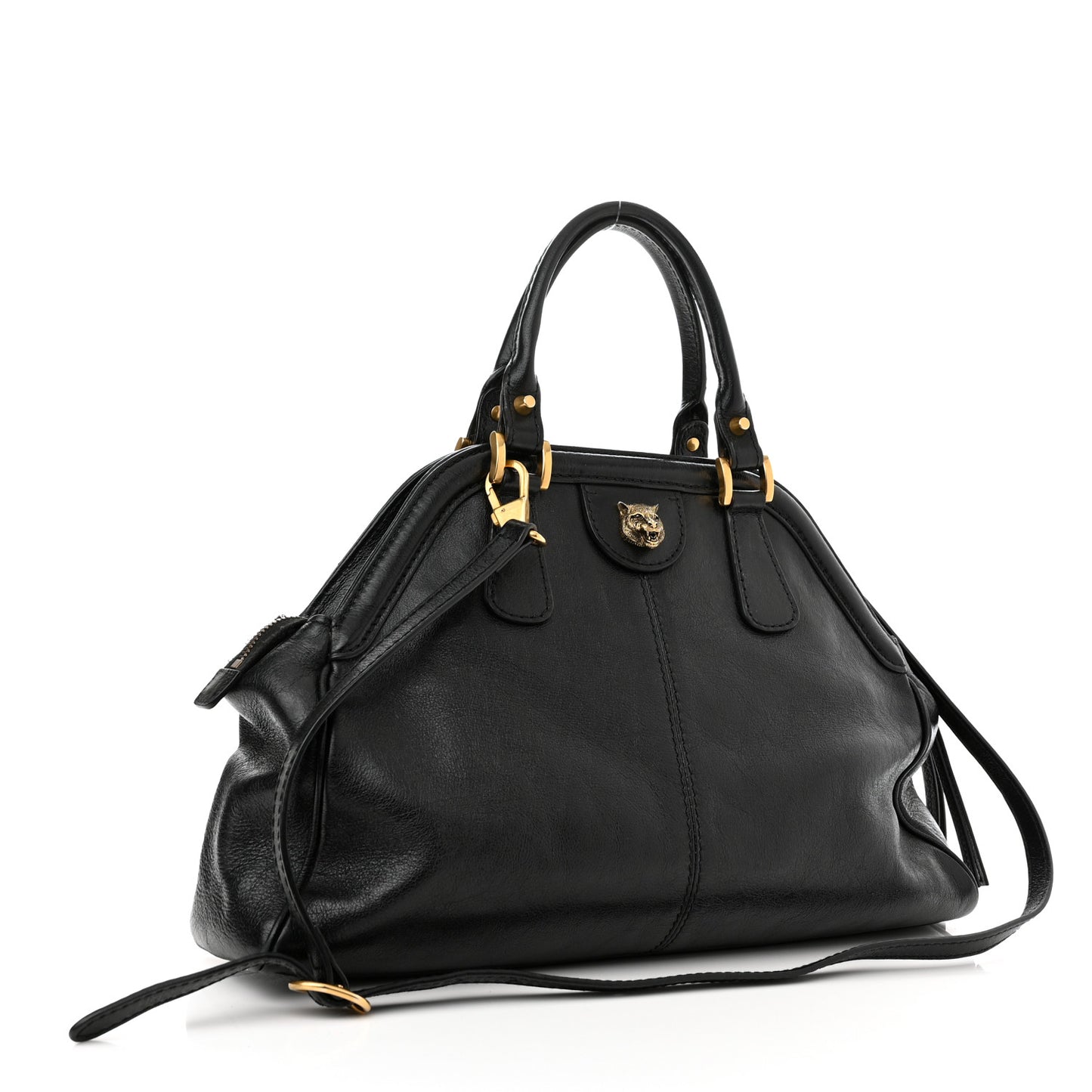 Calfskin Medium Re(Belle) Top Handle Bag Black