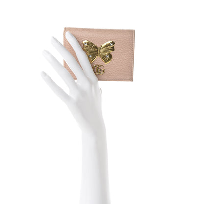 Gucci Pebbled Calfskin Butterfly Card Case Perfect Pink 2 of 7