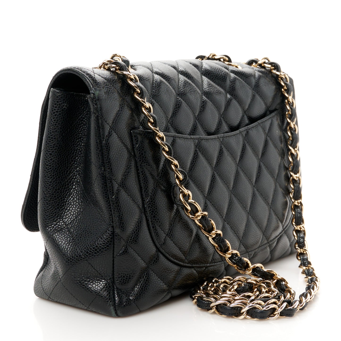 Caviar Quilted Jumbo Single Flap Black