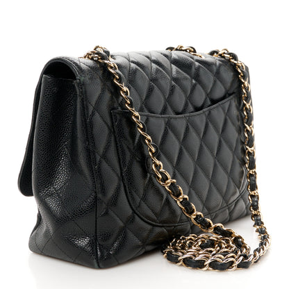 Chanel Caviar Quilted Jumbo Single Flap Black 3 of 14