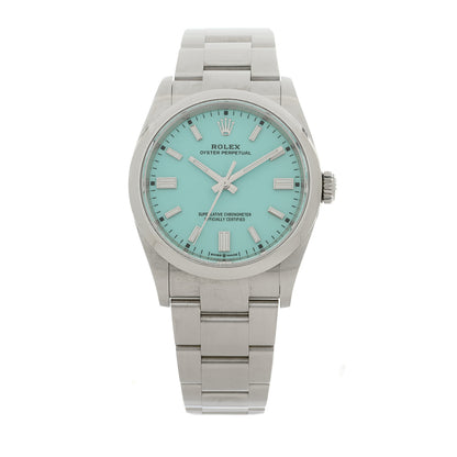 Rolex Stainless Steel 36mm Oyster Perpetual Watch Turquoise 126000 1 of 5