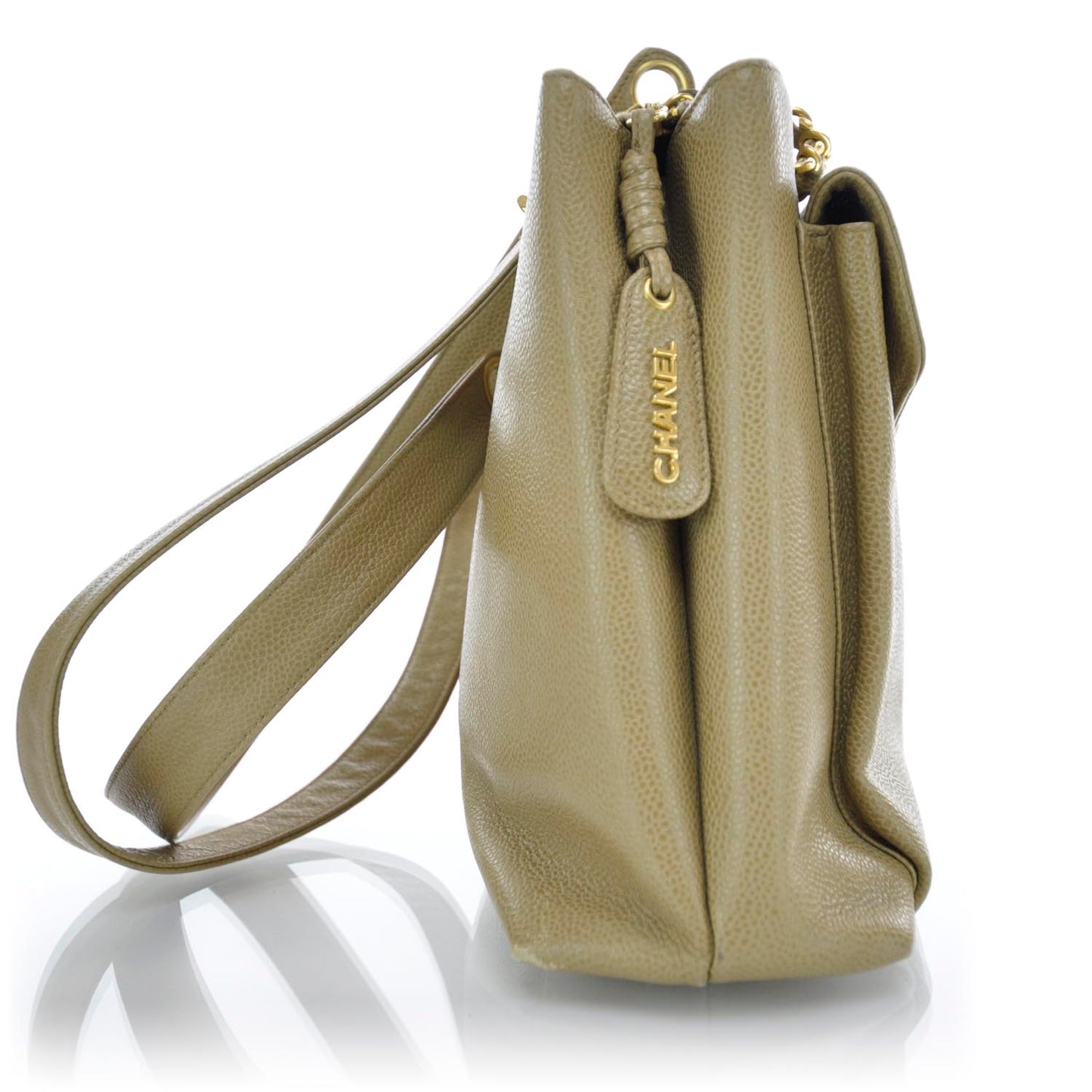 Caviar Shoulder Bag Beige GHW