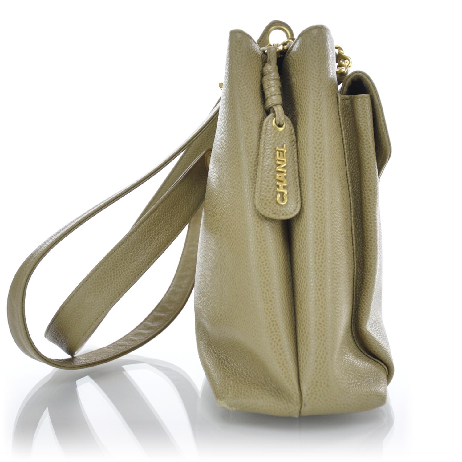 Chanel Caviar Shoulder Bag Beige GHW 6 of 16