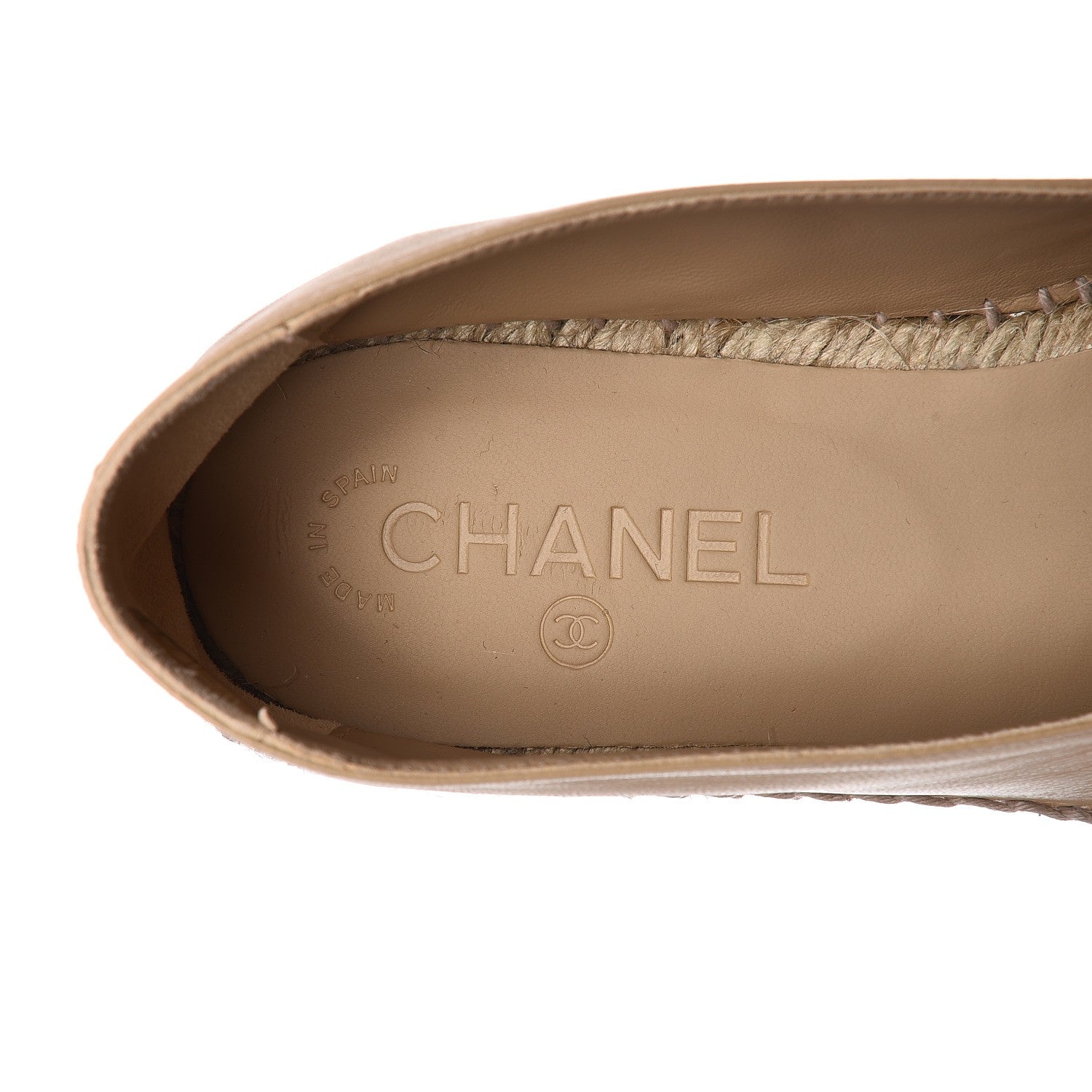 Chanel Lambskin CC Espadrilles 41 Beige Black 6 of 9