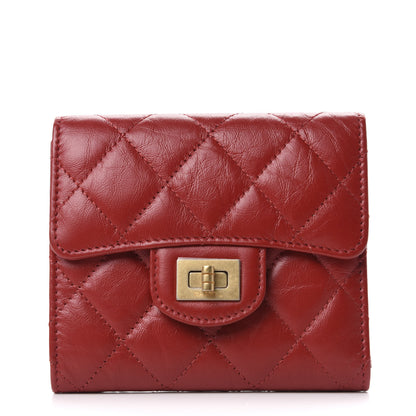 Chanel Aged Calfskin Quilted Reissue Compact Wallet Red 1 of 8