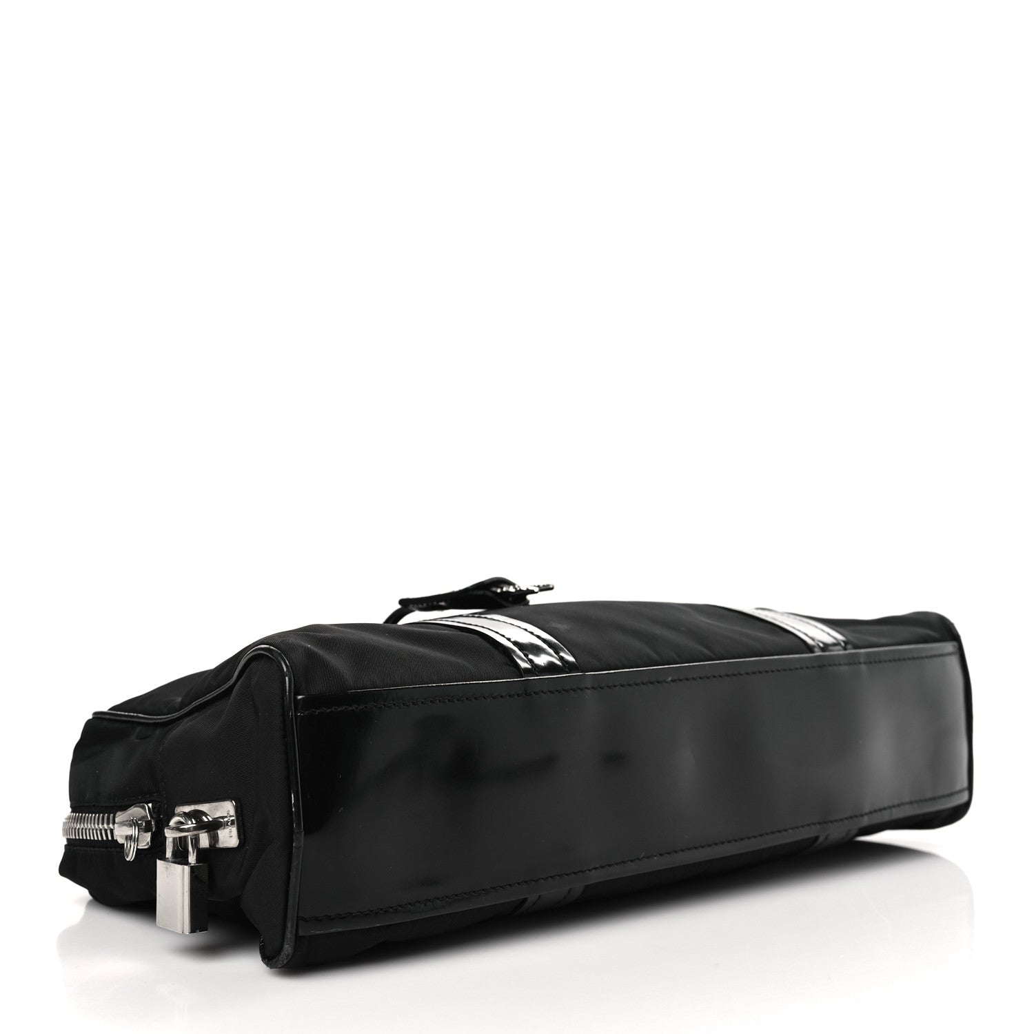 Prada Tessuto Nylon Vernice Bauletto Black 4 of 8