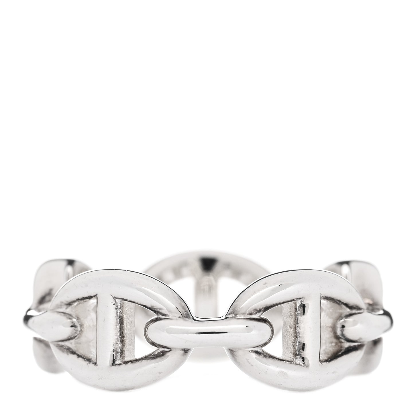Sterling Silver PM Chaine d'Ancre Enchainee Band Ring 53 6.5
