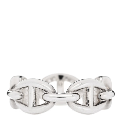 Hermes Sterling Silver PM Chaine d'Ancre Enchainee Band Ring 53 6.5 3 of 9
