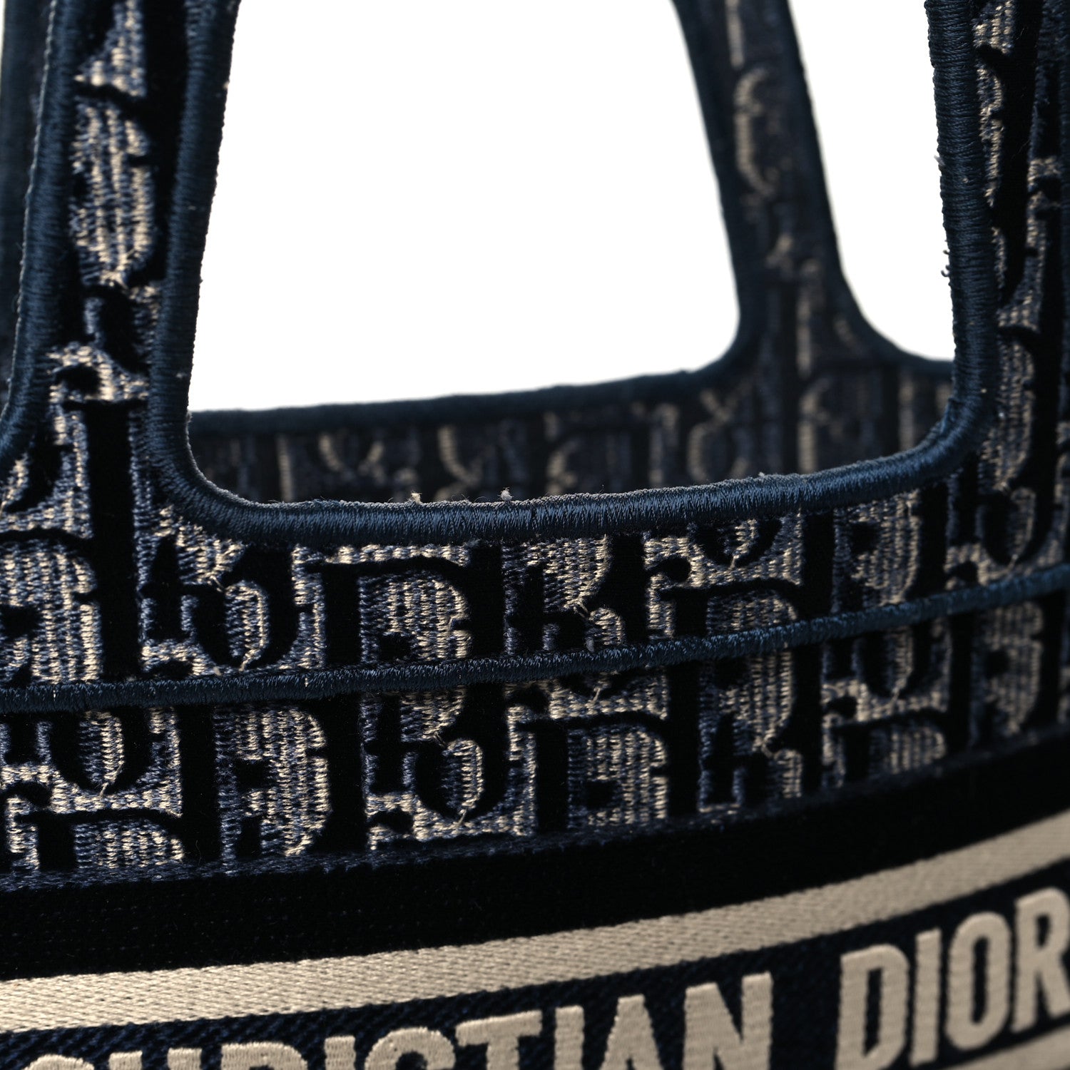 Christian Dior Velvet Oblique Embroidered Mini Book Tote Blue 10 of 11