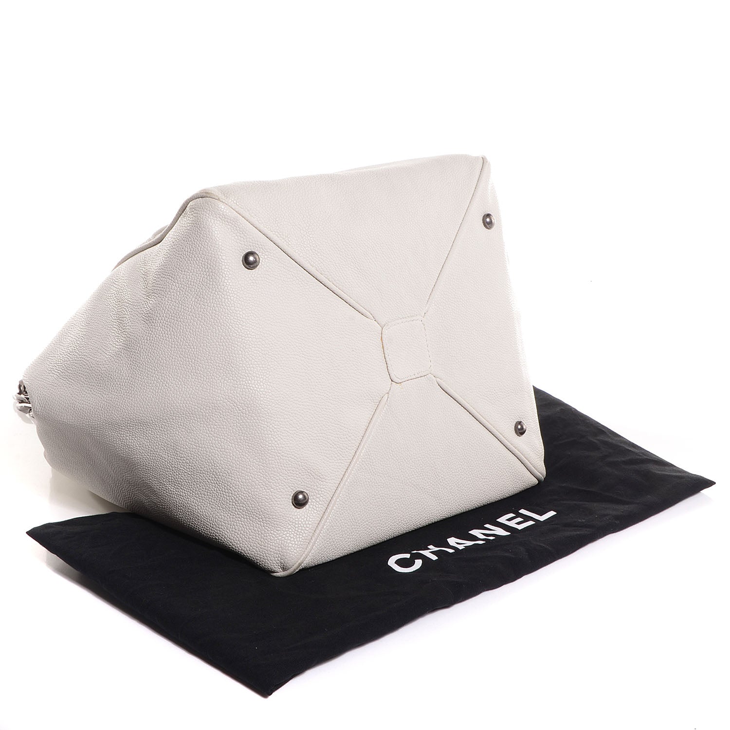 Chanel Distressed Caviar Outdoor Ligne Tote White 4 of 7