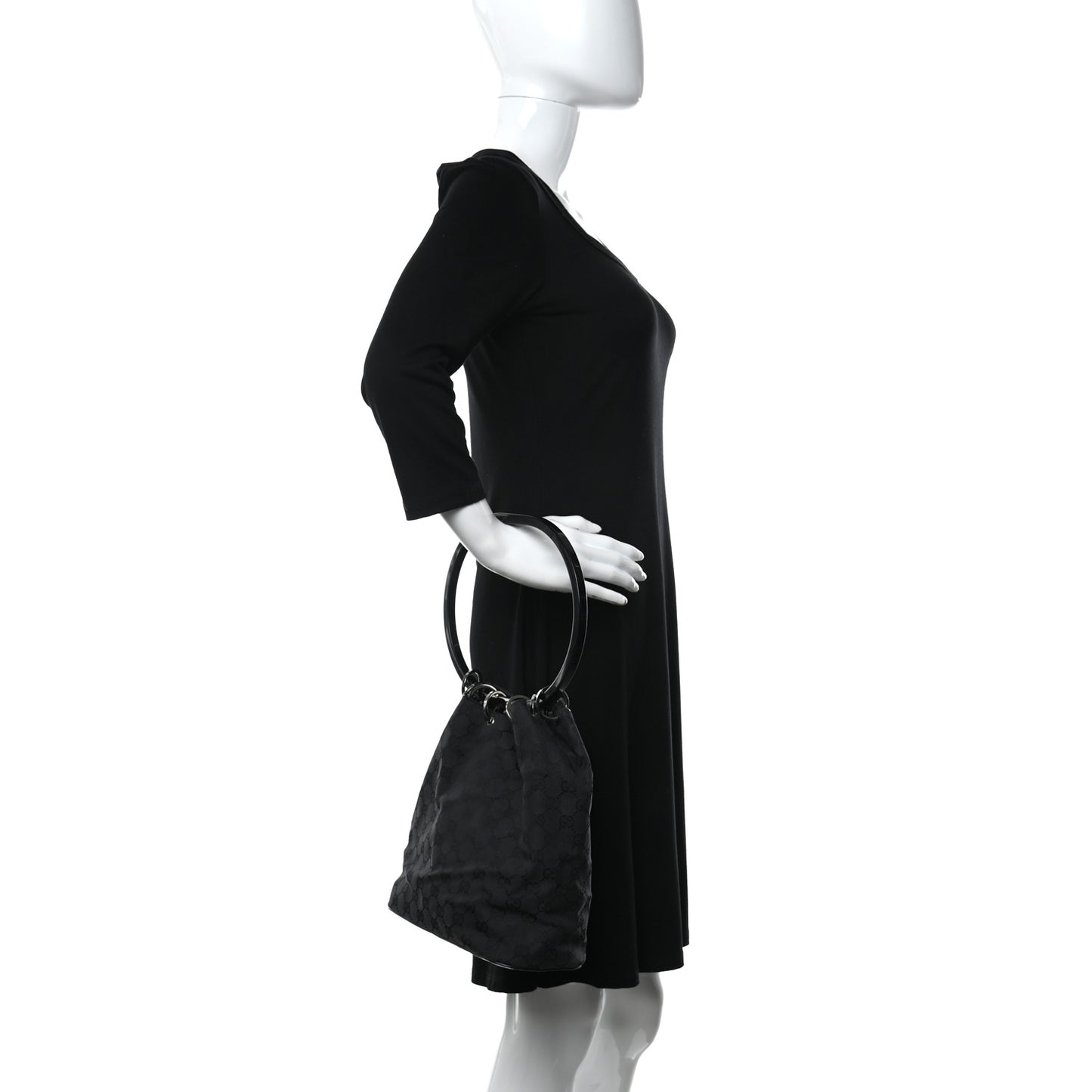 Monogram Loop Bucket Tote Black