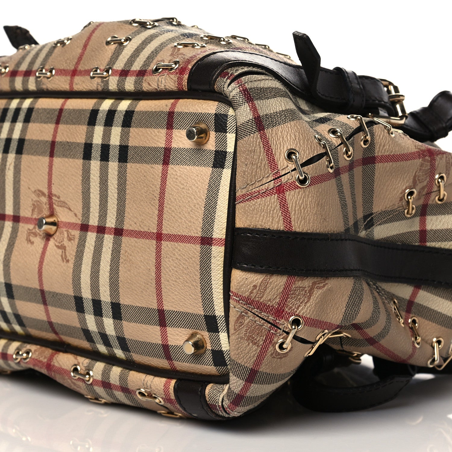 Burberry Haymarket Check Metal Stitch Lowry Dark Brown 8 of 9