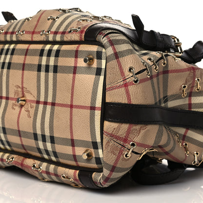 Burberry Haymarket Check Metal Stitch Lowry Dark Brown 8 of 9