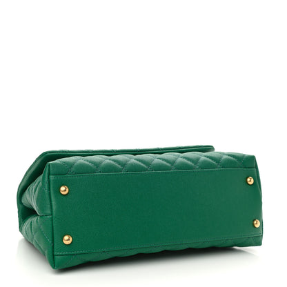 Chanel Caviar Quilted Small Coco Handle Flap Green 4 of 10
