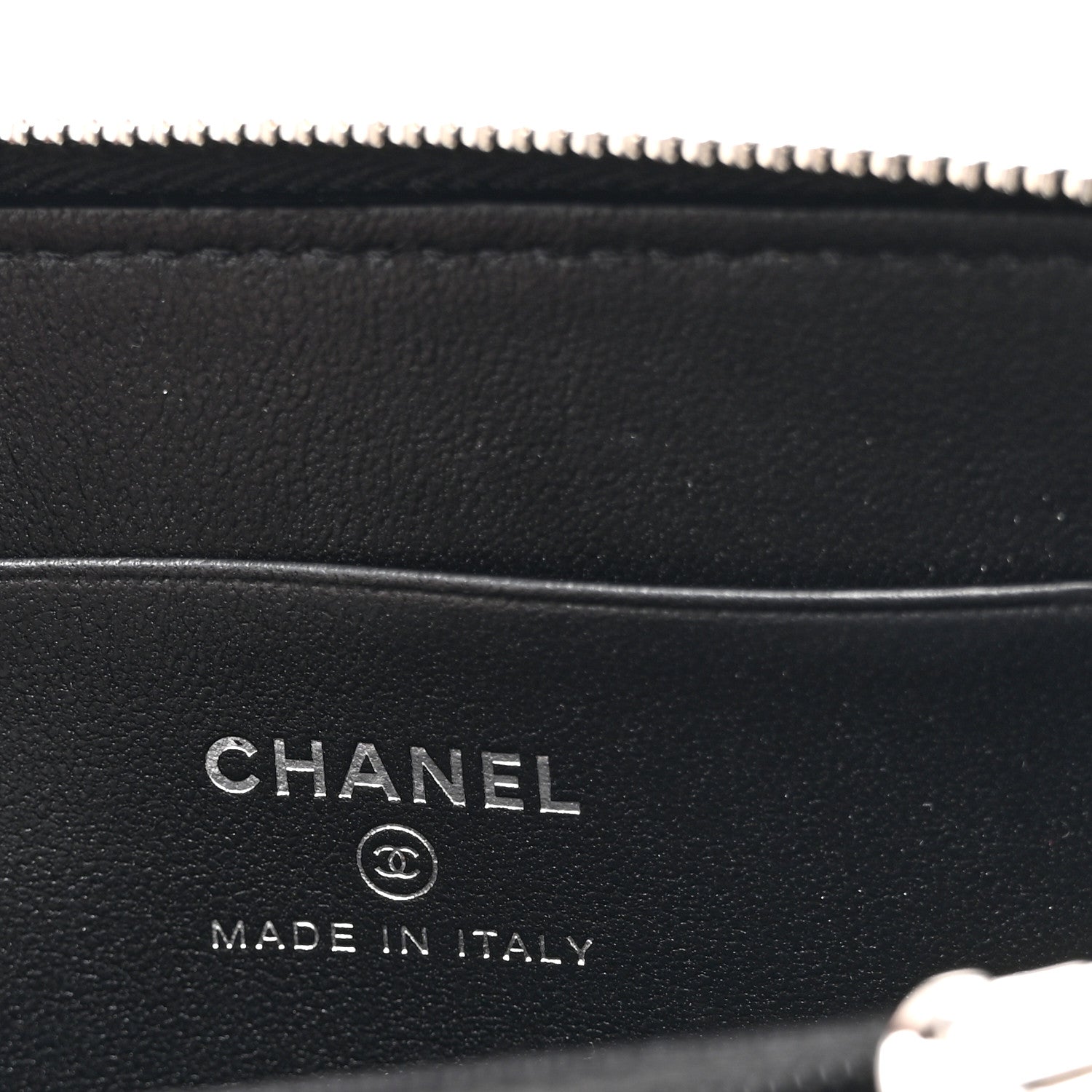 Chanel Lambskin Crystal Star Quilted Studded CC Zip Around Card Holder Wallet Black 6 of 10