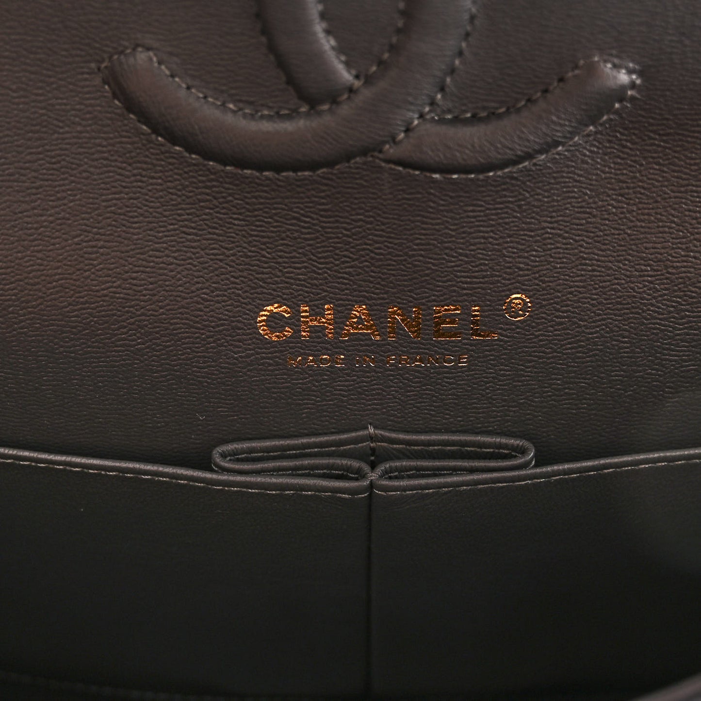 Caviar Quilted Medium Double Flap Dark Grey