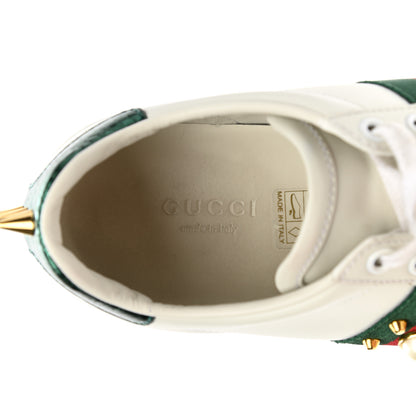 Gucci Calfskin Web Pearl Studded Womens Ace Sneakers 35 White 7 of 15
