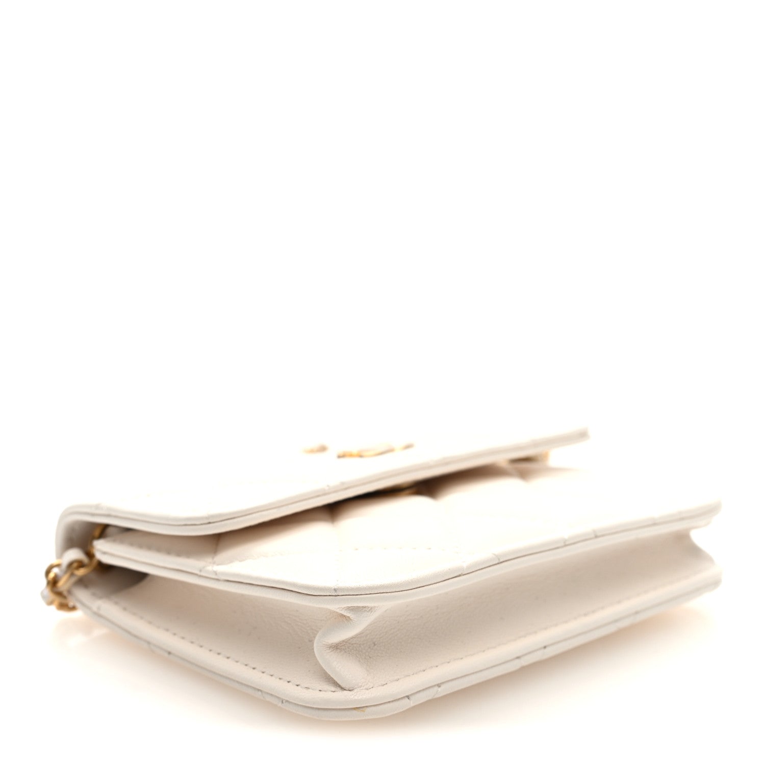 Chanel Lambskin Quilted Pearl Crush Clutch With Chain White 3 of 9