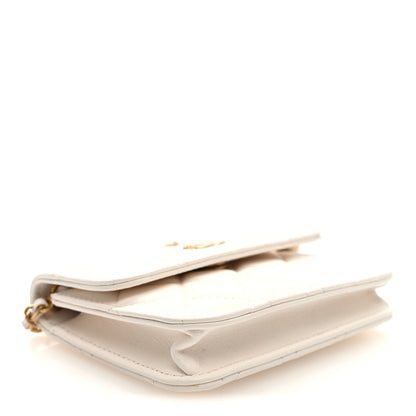 Chanel Lambskin Quilted Pearl Crush Clutch With Chain White 3 of 9