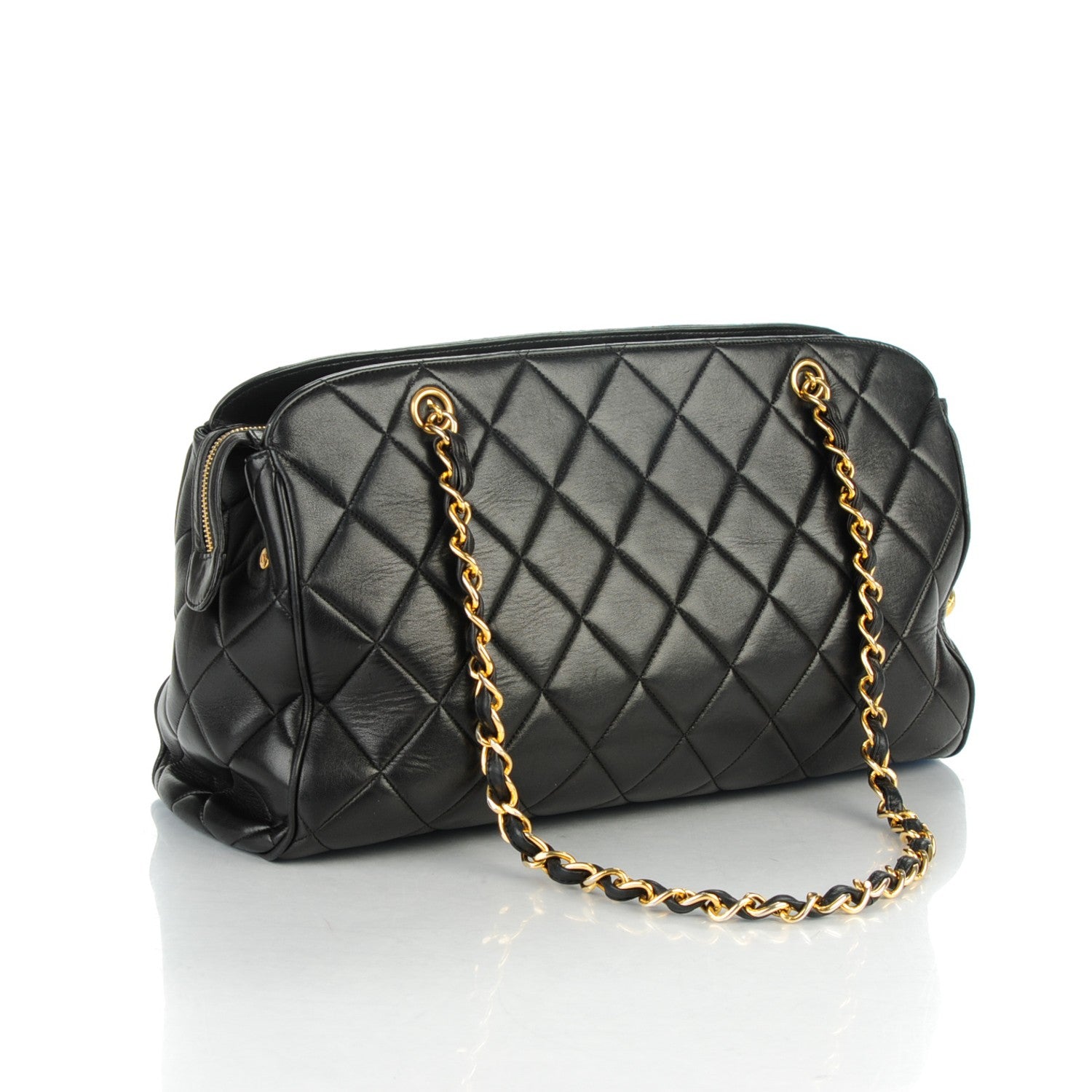Chanel Lambskin Quilted Shoulder Bag Black 3 of 9