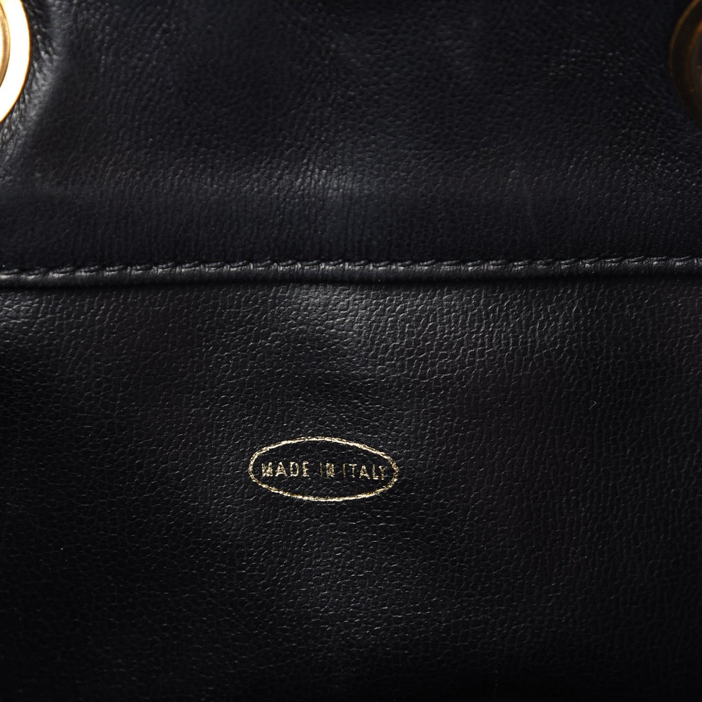 Lambskin Quilted Drawstring Shoulder Bag Black