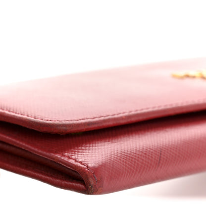 Prada Saffiano Metal Continental Flap Travel Wallet Fuoco 16 of 18