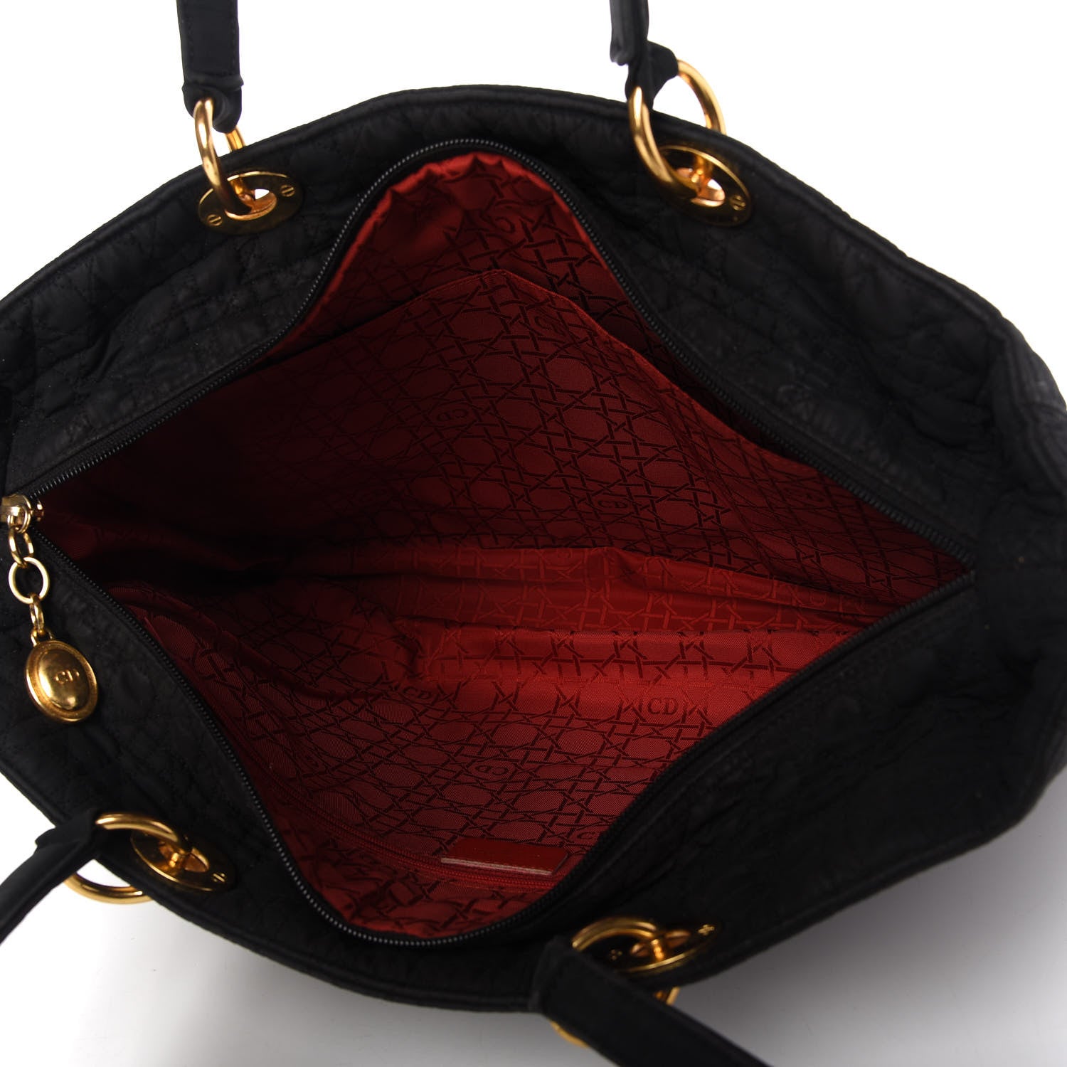 Christian Dior Nylon Cannage Large Lady Dior Tote Black 5 of 10