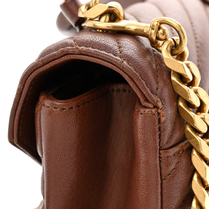 Saint Laurent Sheepskin Matelasse Chevron Monogram Medium College Bag Brick 12 of 15