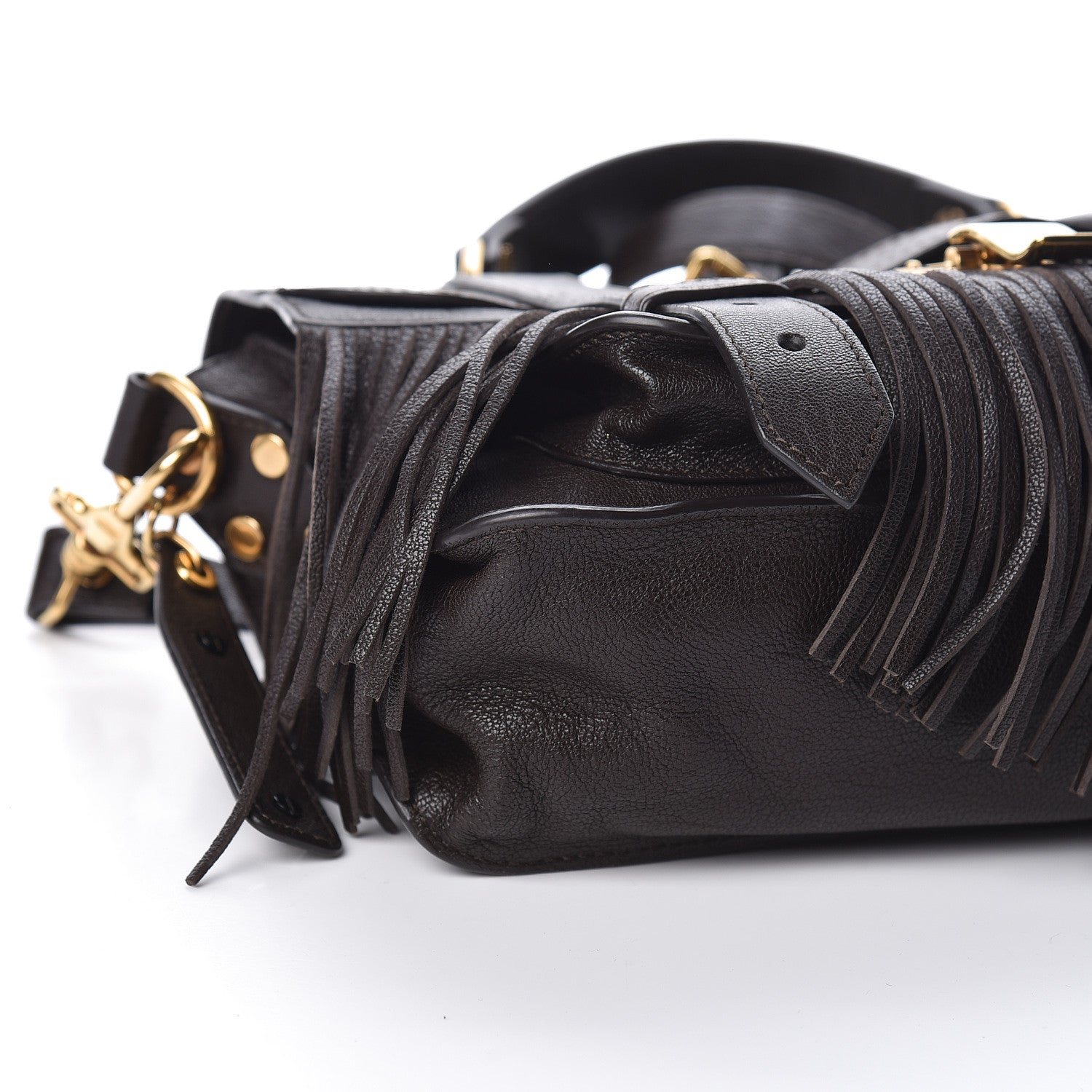 Proenza Schouler Lambskin Tiny Fringe Lux PS1 Satchel Dark Chocolate 8 of 10